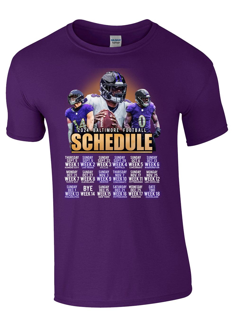 2024 Ravens Schedule Tee